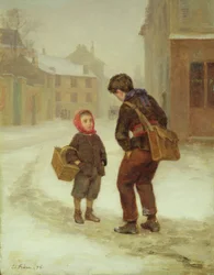 No caminho para a escola na neve, 1879